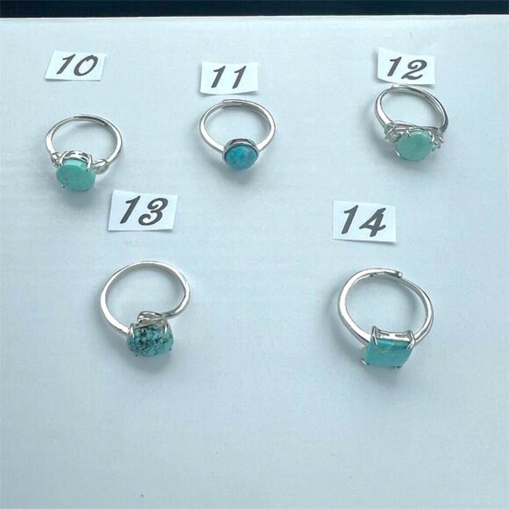 Turquoise Gemstone Rings Set in 925 - Your Choice - Picture 1 of 5